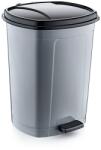 Özer Plastik Műanyag pedálos szemetes, ezüst/fekete 50L (D095X38) - alphadenthigienia