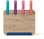  Vágódeszka beépített késekkel Trebonn Block 1320109, 4 kés, 30x20 cm, Bambusz, Japán acél, Többszínű
