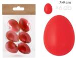 IRIS dekor műanyag tojás x6 piros 7x9cm (72211) - officedepot