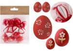  IRIS dekor műanyag tojás x12 piros virágos/csíkos 3x4cm (72025) - officedepot