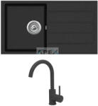 Evido Easy 45S gránit mosogató, 760 x 440 mm, antracit + EVIDO LANA csaptelep, antracit (105982SET) - webmuszaki