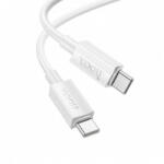 hoco. X107 USB-C to USB-C töltőkábel, adatkábel, fehér (60W, 3A, 1m)