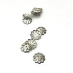  Gyöngy alkatrész, gyöngykupak 8mm sötét ezüst 10db/csomag