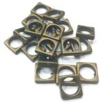  Gyöngy alkatrész- fém köztes négyzet 10mm antik 10db/csomag