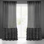 EUROFIRANY Dolly fekete fodros fényáteresztő függöny 140x250 cm