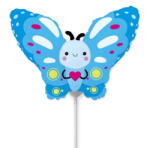Flexmetal Fólia lufi mini, Mosolygó Pillangó, kék, 14