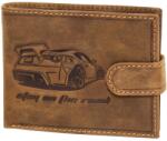 GreenDeed autó mintás barna férfi bőr pénztárca (A5A1021/T Car BROWN)