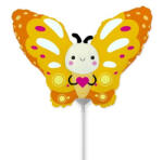 Flexmetal Fólia lufi mini, Mosolygó Pillangó, sárga, 14