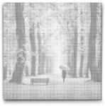  PontPöttyöző - Őszi erdő Méret: 50x50cm, Keretezés: Kerek keret, Szín: Kék