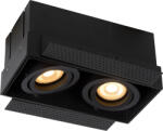 Lucide 09925/02/30 süllyeszthető spotlámpa Trimless 2x50W | GU10 - fekete, állítható, szabályozható