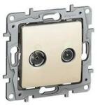 Legrand Niloé antenna aljzat TV-R süllyesztett bézs 2-kimenet átmenő 14dB/860MHz LEGRAND - 664661