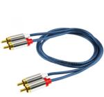 Somogyi Elektronic RCA - RCA kábel RCA x2 apa - RCA x2 apa stereo 1, 0m fém dugókkal A 3-1M (A 3-1M)