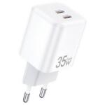 Awei pd65-eu hálózati töltő 2 type-c aljzat (35w, gan, pd gyorstöltő) fehér (PD65-EU_W) - rufusz