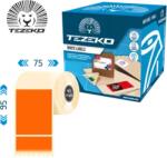 Tezeko 75 mm x 95 mm Papír Tekercses etikett címke Narancs ( 500 címke/tekercs ) (P0750009500-002)
