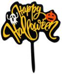Gyertyakovács Happy Halloween felirat beszúró tortadísz