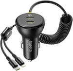 Baseus 60W Baseus USB-C autós töltő + Lightning kábel (fekete) (C00035902121-00) - mione