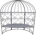  Francia stílusú, kovácsoltvas kupolás kerti pad, 185 cm