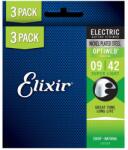 Elixir 16550 Optiweb elektromos gitárhúrkészlet 3db, 009-042