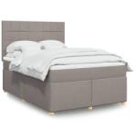 vidaXL tópszínű szövet rugós ágy matraccal 140 x 190 cm (3291279)