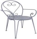  Francia stílusú, kovácsoltvas karfás kerti szék, 90 cm