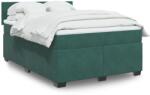 vidaXL sötétzöld bársony rugós ágy matraccal 140x190 cm (3288603)