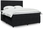 vidaXL fekete bársony rugós ágy matraccal 180x200 cm (3292408)