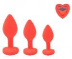 SESSO Set dildo Red Silicone Heart Red Diamond Dildo