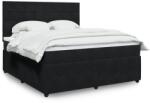 vidaXL fekete bársony rugós ágy matraccal 180x200 cm (3294708)