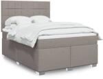 vidaXL tópszínű szövet rugós ágy matraccal 160 x 200 cm (3292843)