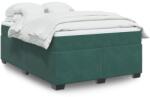 vidaXL sötétzöld bársony rugós ágy matraccal 140x190 cm (3285284)