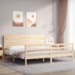 vidaXL tömör fa ágykeret fejtámlával 200 x 200 cm (3195046)