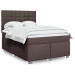 vidaXL sötétbarna szövet rugós ágy matraccal 160 x 200 cm (3292842)
