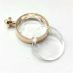  Medál 2 csiszolt üveg+ fém keret 33mm arany 1db/csomag