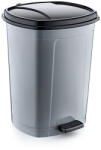 Özer Plastik Műanyag pedálos szemetes, ezüst/fekete 50L (ALD095X38)