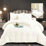SomnArt Set lenjerie de pat pentru 2 persoane XXL, Bumbac Damasc Policotton, 4 piese, Cearceaf pat 230x260, Cearceaf pilota 220x200, Fete de perne 50x70 x 2, Alb unt Relax KipRoom Lenjerie de pat