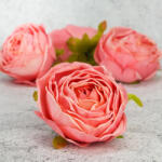 Százlevelű rózsa fej - rózsaszín 4db/csomag - virágdekorációhoz és koszorúhoz