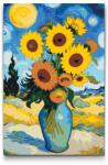  Festés számok szerint - Napraforgók csillagos háttérrel Méret: 40x60cm, Keretezés: Keret nélkül (csak a vászon)
