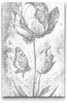  PontPöttyöző - Kék pillangó és színes tulipán Méret: 40x60cm, Keretezés: Kartonlemezen, Szín: Kék