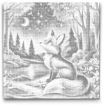  PontPöttyöző - Csillagos éjszaka az erdőben Méret: 50x50cm, Keretezés: Műanyagtáblával, Szín: Kék