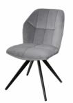  Scaun de living si bucatarie KL Mirco, metalic, tapitat cu stofa, 100 kg, 47.5x63x89.5 cm, gri deschis