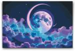  Festés számok szerint - Szürreális lila-kék bolygó Méret: 40x60cm, Keretezés: Keret nélkül (csak a vászon)
