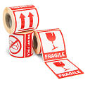 Figyelmeztető matricák 3 szimbólum (fragile, keep dry, up), 200 db