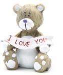  Maci figura ülő 5x4cm fehér felirattal I love you (DP037)