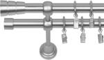 RENA GALERIE METAL CROM MAT DUBLĂ 19 MM CILINDRU : Lățime galerii (cm) - 280 (REN-KAR-CHT-WAL-PDW-280) Suport draperie