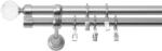 RENA Galerie dublă metalică diametru 19 crom mat Belluna : Lățime galerii (cm) - 220 (REN-KAR-CHT-BEL-PDW-220) Suport draperie