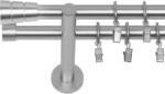 RENA GALERIE METAL CROM MAT DUBLĂ 19 MM CILINDRU : Lățime galerii (cm) - 400 (REN-NOW-CHT-WAL-PDW-400) Suport draperie