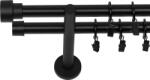 RENA Galerie dublă metalică diametru 19mm negru mat Slic : Lățime galerii (cm) - 160 (REN-KAR-CMT-SLI-PDW-160) Suport draperie