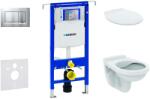 Geberit Duofix - Falra szerelhető beépítő készlet, Alpha WC ülőkével, Sigma30 nyomógomb, króm matt/króm 111.355. 00.5 NR7 (111.355.00.5 NR7)
