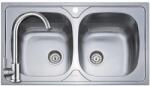 DONAU DE - 165+SAP4-A090 - Donau DE-165 rozsdamentes mosogató 860X500 + ZEGOR rozsdamentes íves konyhai csaptelep szett (DE - 165+SAP4-A090)