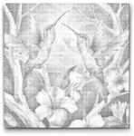  PontPöttyöző - Kolibrik a virágok között Méret: 50x50cm, Keretezés: Keret nélkül (csak a vászon), Szín: Piros